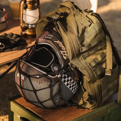 ILM Motorcycle Helmet Backpack 30L Large Capacity Waterproof Helmet Holder, Tactical Backpack for Men Women Riding Hiking Model BP01(Army Green) in Saudi Arabia