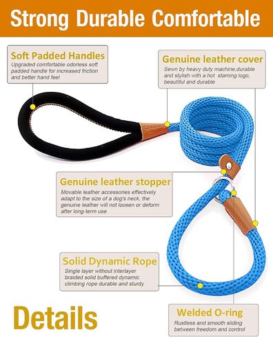 lynxking 6 FT Dog Leash Slip Lead 2 Pack Strong Heavy Duty Braided Dog Training Leash No Pull Training Lead Leashes for Medium Large and Small Dogs in Saudi Arabia