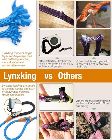 lynxking 6 FT Dog Leash Slip Lead 2 Pack Strong Heavy Duty Braided Dog Training Leash No Pull Training Lead Leashes for Medium Large and Small Dogs in Saudi Arabia