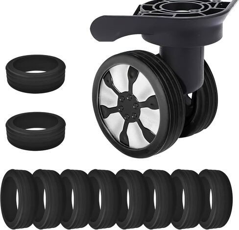 مجموعة اغطية عجلات من السيليكون من ايفارسول للامتعة، شنطة السفر، شنطة العجلات، 10 قطع in Kuwait