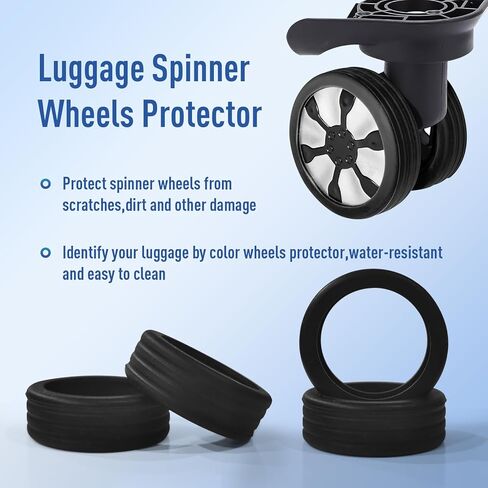 مجموعة اغطية عجلات من السيليكون من ايفارسول للامتعة، شنطة السفر، شنطة العجلات، 10 قطع in Kuwait