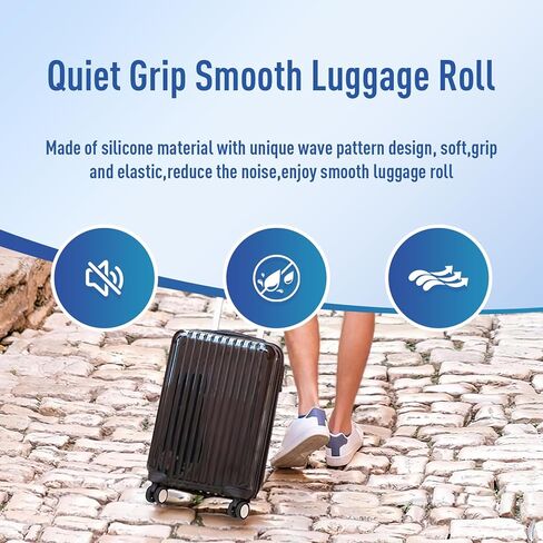 مجموعة اغطية عجلات من السيليكون من ايفارسول للامتعة، شنطة السفر، شنطة العجلات، 10 قطع in Kuwait