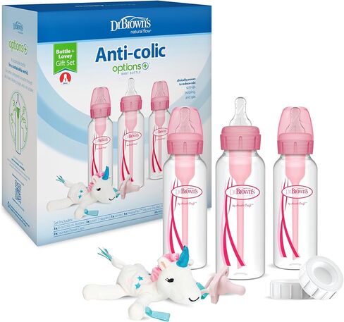 Dr. Brown’s Natural Flow® Anti-Colic Options+™ Narrow Baby Bottles 8 oz/250 mL, with Level 1 Slow Flow Nipple, 6 Pack, 0m+ Moon/Clouds Gift Set in Saudi Arabia