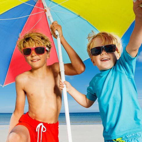 DEAFRAIN 2 Pairs Kids Sunglasses Polarized for Boys Girls Sport Cycling Baseball Running Beach Glasses for Age 5-13 in Kuwait