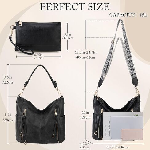 Chase Chic Hobo Bag for Women, PU Ladies Purse Handbags Trendy Crossbody Shoulder Bucket Bag for Work,Travel in Kuwait