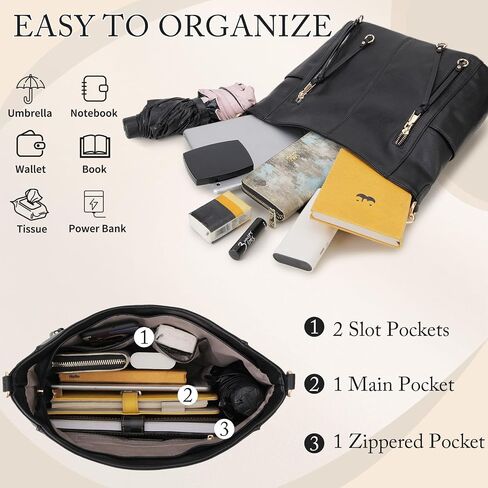 Chase Chic Hobo Bag for Women, PU Ladies Purse Handbags Trendy Crossbody Shoulder Bucket Bag for Work,Travel in Kuwait