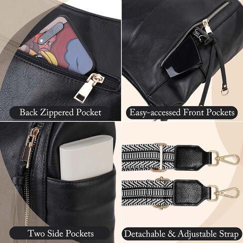 Chase Chic Hobo Bag for Women, PU Ladies Purse Handbags Trendy Crossbody Shoulder Bucket Bag for Work,Travel in Kuwait