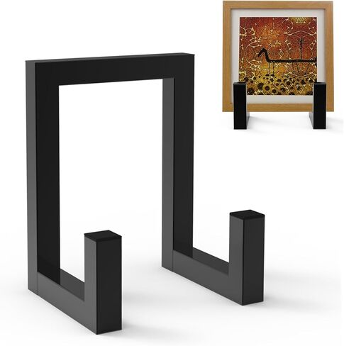 حامل لوحة كبير مقاس 8 بوصات للعرض، حامل إطار معدني، حامل عرض حامل اللوحة، حامل صور على سطح الطاولة المزخرف للصور، اللوحة، حامل الصور (أسود) in Kuwait