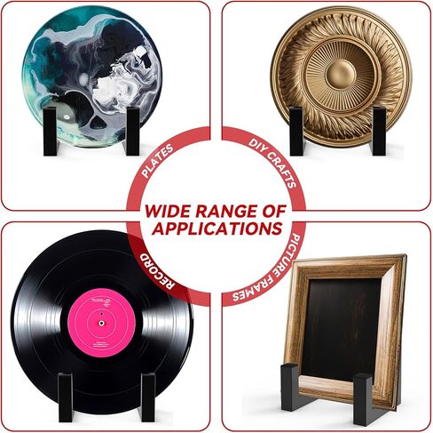 حامل لوحة كبير مقاس 8 بوصات للعرض، حامل إطار معدني، حامل عرض حامل اللوحة، حامل صور على سطح الطاولة المزخرف للصور، اللوحة، حامل الصور (أسود) in Kuwait