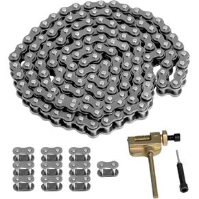 Belleone 25 Roller Chain 3 Feet with 10 Connecting Link and Chain Breaker, 25 Drive Chain Compatible with Razor 50cc MX500 MX650 SX500 Rocket Bike, Fit for Go Karts/Mini Bikes/Dirt Bike/Scooters/ATV in Kuwait