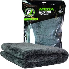ExoForma Mega Car Drying Towel from No Streaks, Scratches, or Water Spots - Large Premium 1200 GSM Microfiber - Double Twist Pile & Edgeless Design for 1 Quick & Effortless Dry - 24" x 36"
