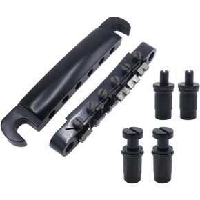 1 Set Black Metal Tune-O-Matic Electric Guitar Bridge and Tailpiece for Enhanced String Stability, Replacement Electric Guitar Parts Ideal for SG Les Paul LP Guitars
