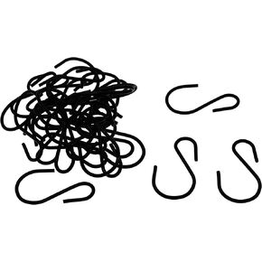 S Hooks for Hanging Plants, Clothes, Black S Shaped Hooks Made of Metal Iron, Heavy Duty S-Hooks, 30 Pack