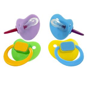 Orthodontic Soother/Pacifier - 3-18 Months | Soothes 95% of Babies | Heart-Shaped BPA-Free Silicone Soothers | Includes Case (Green/Blue/Yellow/Pink, 4 Pack)