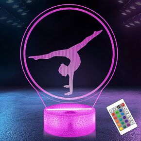 Cheerleader Gifts for Girls, 3D Cheerleader Lamp, Cheerleader Night Light with 16 RGB Colors Remote Control Timer Dimmer, Sport Fan Decor for Kids Room, Girls Birthday Gifts (Cheerleader)