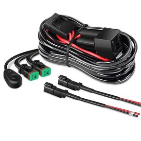 Nilight 10018W 14AWG DT Connector Wiring Harness Kit Bar 12V On Off Switch Power Relay Blade Fuse for Off Road LED Work Light-ONE Lead,2 Years Warranty