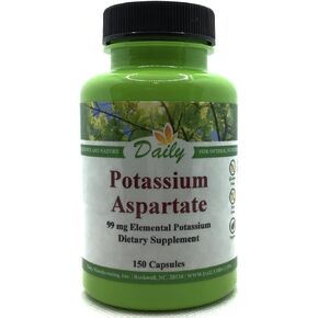 Daily Manufacturing Potassium Aspartate, 150 Vegetarian Capsules