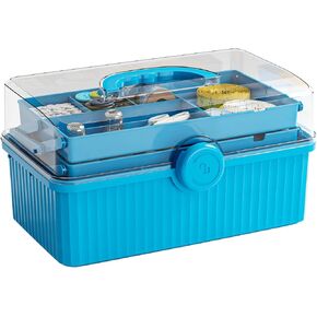 SuoXing 3-Layer Plastic First Aid Organizer and Art Supply Storage Organizer With Portable Handled and Multipurpose Home Medication Organizer Storage Box for Lvf Must Haves Medicine Storage,White