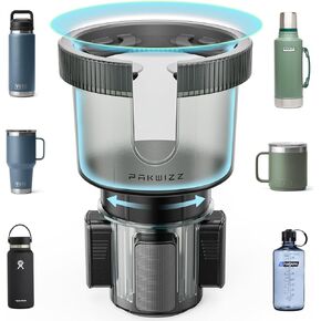 Car Cup Holder Expander - [Reinforced&Stabilized Version] Truck Cup Holder| 4 Adjustable Bases | Multi-Functional Automotive Cup Holder | Fits Large Bottles Big Drinks Mugs Cups |Frosted Clear Black