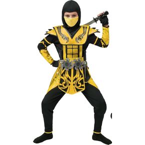 Spooktacular Creations Halloween dress up for Child Boy Golden Ninja costume