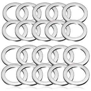 24-PCS Oil Drain Plug Gasket Washer- Aluminum M14 Crush Washer Oil Drain Plug- Premium Seal Replaces for OEM 94109-14000, Honda, Accord, Acura, Civic, Ridgeline, Odyssey, CR-V, Pilot, Fit, Element
