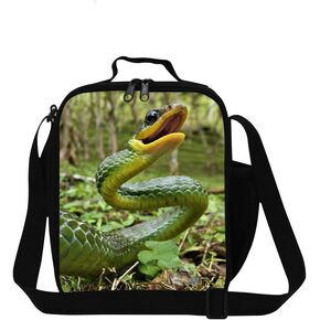 Snake Printed Small Lunch Box Bag for Children School Cooler Bags