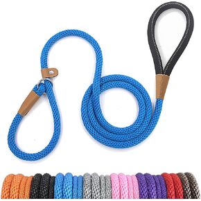 lynxking 5 FT Dog Leash Slip Lead 2 Pack Strong Heavy Duty Braided Dog Training Leash No Pull Training Lead Leashes for Medium Large and Small Dogs