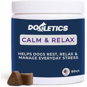 DOGLETICS Calm & Relax Soft Chew Supplements for Dogs - Reduce Stress & Anxiety, Behavioral Support, Promote Rest & Relaxation for Active Dogs