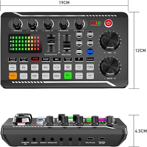 F998 Podcast Equipment Bundle for Tiktok and YouTube Vlog,Sound Board with Audio Interface,Condenser Karaoke Microphone,Streaming Podcast Starter Kit DJ Audio Mixer (F998+BM800 MIC) in Saudi Arabia