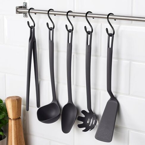 10 Pack S Hooks, S Hooks for Hanging, 3.5 Inch Non Slip Heavy Duty S Hooks, Small Steel Metal Black Closet S Hooks for Hanging Clothes, Jeans, Bags, Plants, Cups, Pot, Pan, Towels in Saudi Arabia