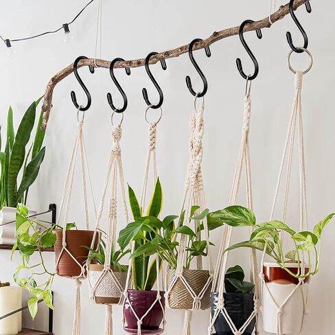 10 Pack S Hooks, S Hooks for Hanging, 3.5 Inch Non Slip Heavy Duty S Hooks, Small Steel Metal Black Closet S Hooks for Hanging Clothes, Jeans, Bags, Plants, Cups, Pot, Pan, Towels in Saudi Arabia