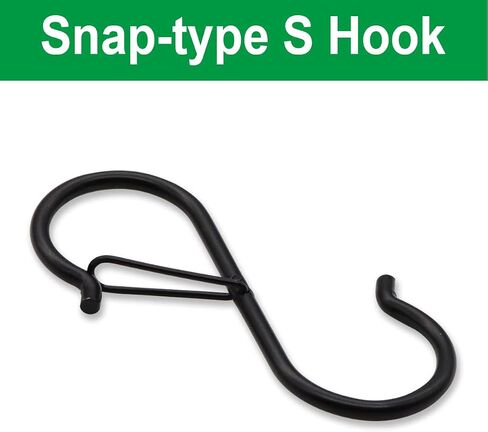 8 pcs 3.5 inch Black S Hooks,Heavy Duty S Shaped Hooks for Hanging Rust-Proof S Hooks with Safety Buckle Design for Hanging Plants Coffee Cups Pots and Pans Clothes Bags in Kitchen Bathroom in Saudi Arabia