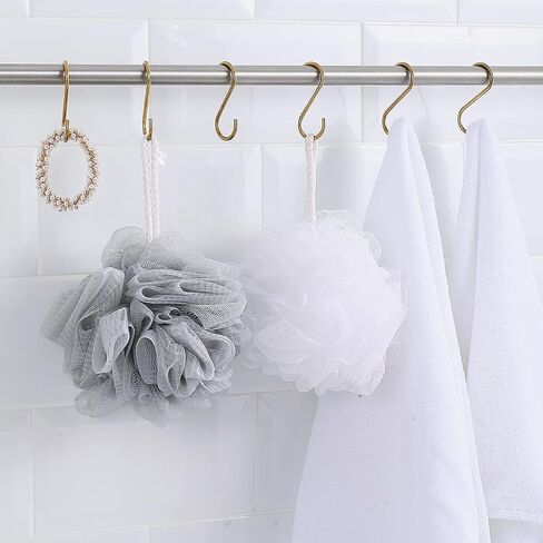 Evanda Gold S Hooks for Hanging Pack of 30, Heavy Duty Stainless Steel Titainium Plating Metal Mutil Purpose Hanger for Kitchen Pans, Pots, Utensils Tooks, Cups, Mugs, Clothes, Bags, Towels, Plants in Saudi Arabia