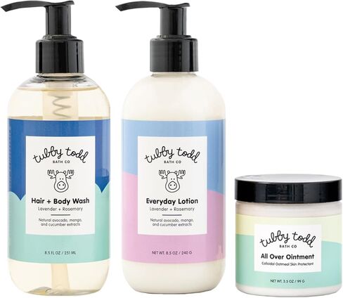 Tubby Todd 3-Step Baby Skincare Routine - The Regulars Bundle - Trial/Travel Size Lavender Rosemary in Kuwait