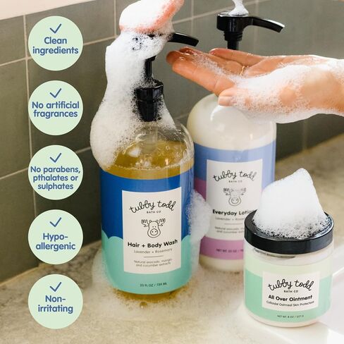 Tubby Todd 3-Step Baby Skincare Routine - The Regulars Bundle - Trial/Travel Size Lavender Rosemary in Kuwait