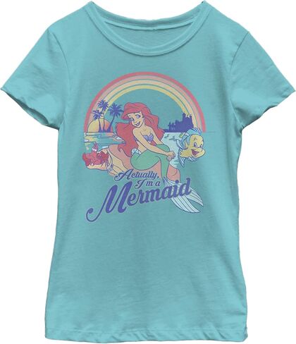 Disney Princess Actual Mermaid Girl's Solid Crew Tee in Saudi Arabia