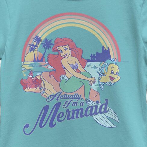 Disney Princess Actual Mermaid Girl's Solid Crew Tee in Saudi Arabia