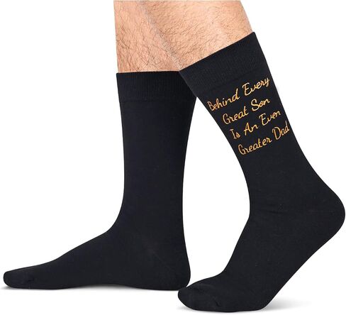 HAPPYPOP Funny Father Of The Bride Gifts for Father in Law Funny Wedding Dress Socks Golden in Kuwait