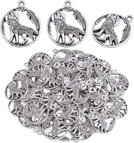 50pcs Antique Silver Hollow Cow Skull Charms Vintage Alloy Western Animal Pendant Cattle Head Dangle Charms for DIY Necklace Bracelet Keychains Jewelry Craft Making in Saudi Arabia