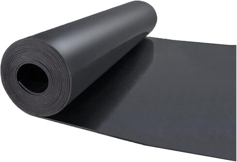 باوز المرآب المطاط الكلمة حصيرة ورقة المطاط الأسود 9.8X3.3ft الطابق عداء حامي حصيرة المضادة للانزلاق سيليكون المطاط لفة ورقة الثقيلة الأرضيات المطاطية رولز للمرآب، ورشة عمل، صالة الألعاب الرياضية in Kuwait