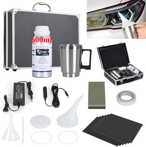 Headlight Repair Kit,Automobile Headlight Restoration Kits with 200ML Repair Liquid,Car Headlight Polish Repair Tool for Repair Headlight Yellowing, Haze, Scratches in Kuwait