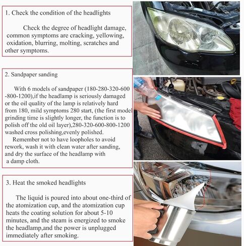 Headlight Repair Kit,Automobile Headlight Restoration Kits with 200ML Repair Liquid,Car Headlight Polish Repair Tool for Repair Headlight Yellowing, Haze, Scratches in Kuwait