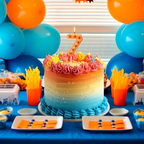 Number 8 Anime Theme Birthday Number Candles Yellow and Red Stars Print Birthday Cake Topper Candles Numeral Birthday Candle for Boy Husband Party Decor Supplies in Saudi Arabia