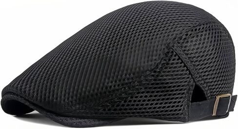 RICHTOER Men Breathable Mesh Summer Hat Newsboy Beret Ivy Cap Cabbie Flat Cap in Saudi Arabia