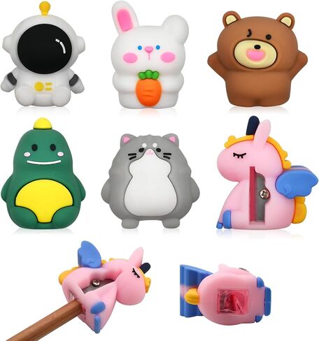 6 PCS Cute Pencil Sharpeners, Kids Pencil Sharpener Manual, Hand Held Pencil Sharpener, Funny Sharpener Cartoon Creative, Kawaii Stationary Gifts Mini School Office Supplies in Saudi Arabia