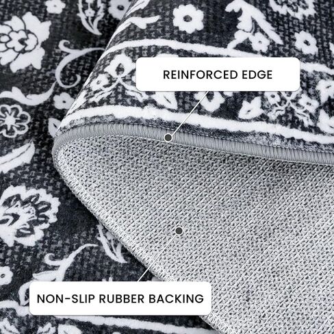 Vintage Washable 2x5 Rug Runner, Sage Green Beige Runners for hallways, Super Soft Kitchen Runner Rug Non Slip, Print Faux Wool Floral Thin Carpet Runner for Entryway Indoor Bedroom in Saudi Arabia
