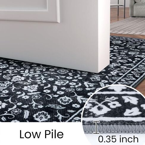 Vintage Washable 2x5 Rug Runner, Sage Green Beige Runners for hallways, Super Soft Kitchen Runner Rug Non Slip, Print Faux Wool Floral Thin Carpet Runner for Entryway Indoor Bedroom in Saudi Arabia