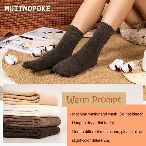 Muitmopoke Warm Socks for Women Winter Wool Boot Socks Size 9-11 Thermal Thick Cozy Crew Gift Socks 5 Pairs in Saudi Arabia