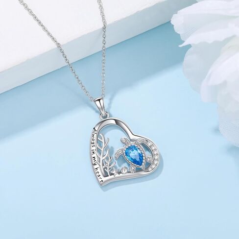 Sea Turtle/Dolphin/Octopus Necklace for Women 925 Sterling Silver Ocean Animal Pendant Necklace Jewelry Birthday Ocean Themed Gifts for Ocean Lovers in Saudi Arabia
