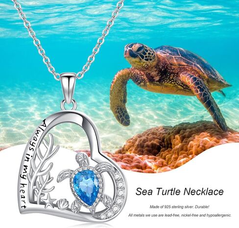 Sea Turtle/Dolphin/Octopus Necklace for Women 925 Sterling Silver Ocean Animal Pendant Necklace Jewelry Birthday Ocean Themed Gifts for Ocean Lovers in Saudi Arabia